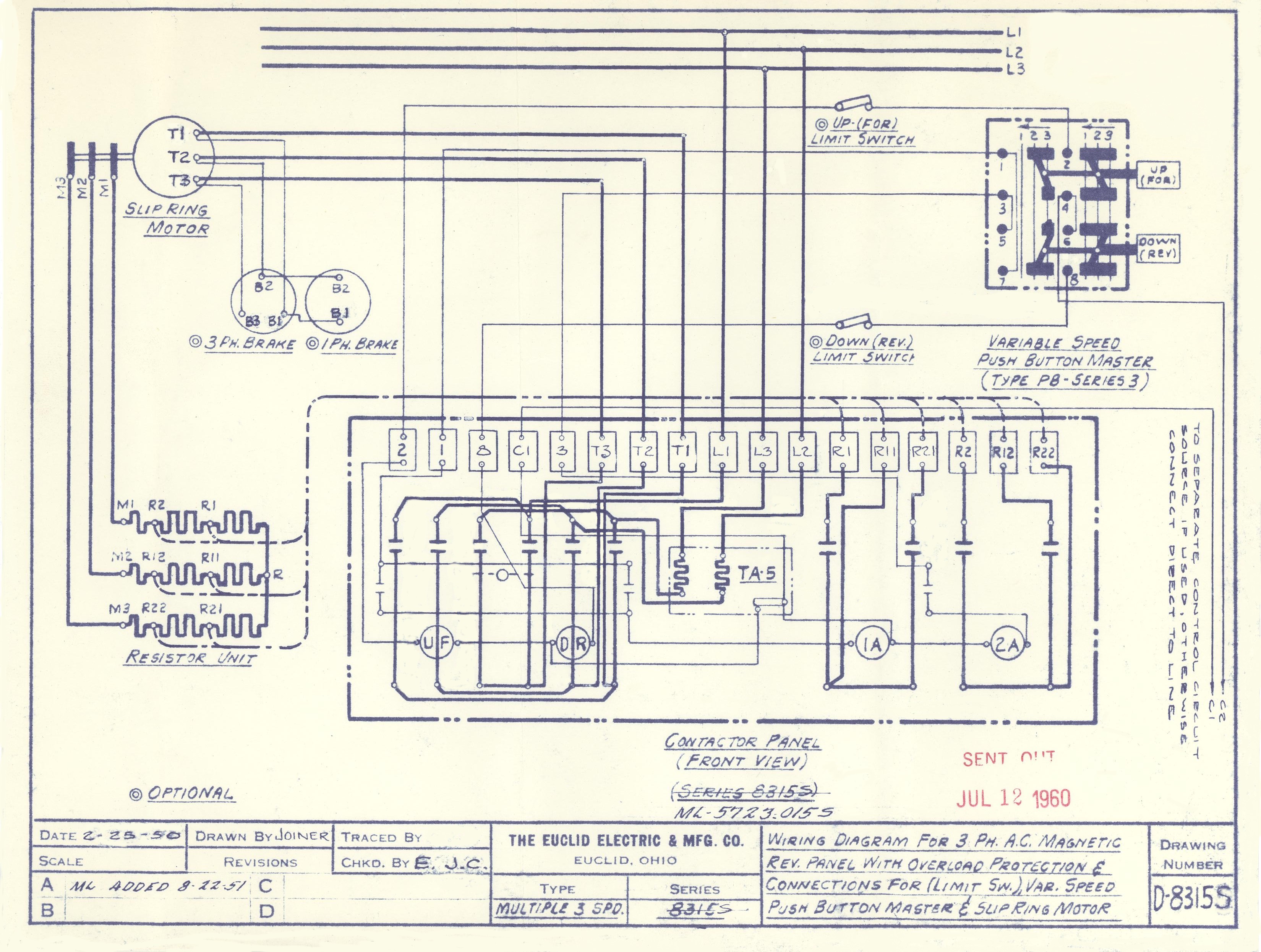 120 inch Crane Contactor Schematic Hoist